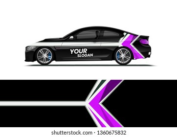 Car decal wrap design template vector illustration. Background abstract stripe racing sport graphic designs kit for race car, rally, vehicle, livery and adventure