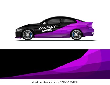 Car decal wrap design template vector illustration. Background abstract stripe racing sport graphic designs kit for race car, rally, vehicle, livery and adventure