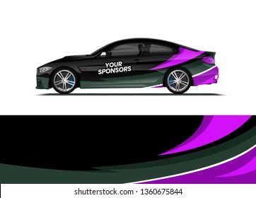 Car decal wrap design template vector illustration. Background abstract stripe racing sport graphic designs kit for race car, rally, vehicle, livery and adventure