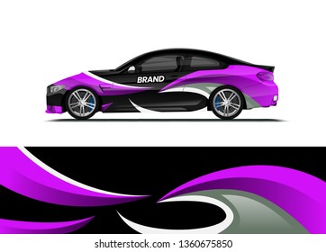 Car decal wrap design template vector illustration. Background abstract stripe racing sport graphic designs kit for race car, rally, vehicle, livery and adventure