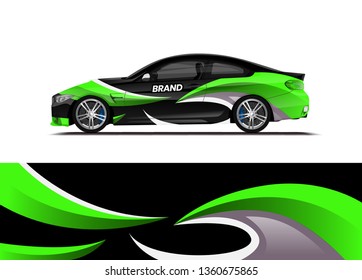 Car decal wrap design template vector illustration. Background abstract stripe racing sport graphic designs kit for race car, rally, vehicle, livery and adventure