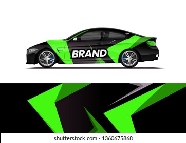 Car decal wrap design template vector illustration. Background abstract stripe racing sport graphic designs kit for race car, rally, vehicle, livery and adventure