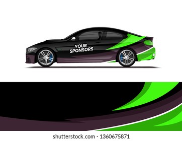 Car decal wrap design template vector illustration. Background abstract stripe racing sport graphic designs kit for race car, rally, vehicle, livery and adventure