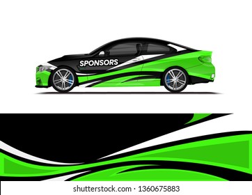 Car decal wrap design template vector illustration. Background abstract stripe racing sport graphic designs kit for race car, rally, vehicle, livery and adventure