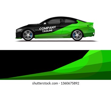Car decal wrap design template vector illustration. Background abstract stripe racing sport graphic designs kit for race car, rally, vehicle, livery and adventure