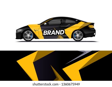 Car decal wrap design template vector illustration. Background abstract stripe racing sport graphic designs kit for race car, rally, vehicle, livery and adventure