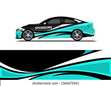 Car decal wrap design template vector illustration. Background abstract stripe racing sport graphic designs kit for race car, rally, vehicle, livery and adventure