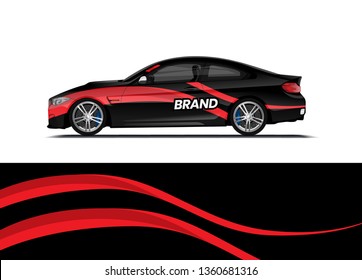 Car decal wrap design template vector illustration. Background abstract stripe racing sport graphic designs kit for race car, rally, vehicle, livery and adventure