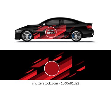 Car decal wrap design template vector illustration. Background abstract stripe racing sport graphic designs kit for race car, rally, vehicle, livery and adventure