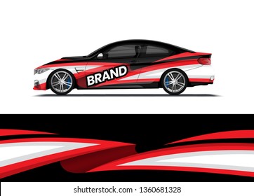 Car decal wrap design template vector illustration. Background abstract stripe racing sport graphic designs kit for race car, rally, vehicle, livery and adventure