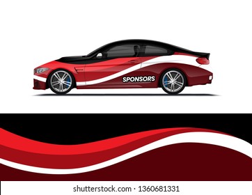 Car decal wrap design template vector illustration. Background abstract stripe racing sport graphic designs kit for race car, rally, vehicle, livery and adventure