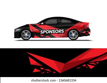 Car decal wrap design template vector illustration. Background abstract stripe racing sport graphic designs kit for race car, rally, vehicle, livery and adventure