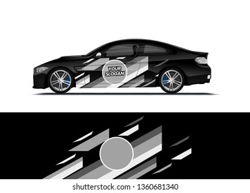 Car decal wrap design template vector illustration. Background abstract stripe racing sport graphic designs kit for race car, rally, vehicle, livery and adventure