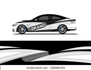 Car decal wrap design template vector illustration. Background abstract stripe racing sport graphic designs kit for race car, rally, vehicle, livery and adventure