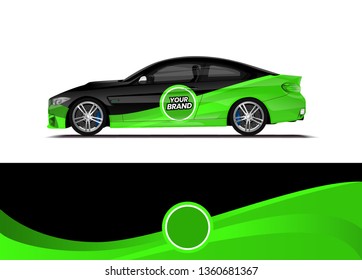 Car decal wrap design template vector illustration. Background abstract stripe racing sport graphic designs kit for race car, rally, vehicle, livery and adventure