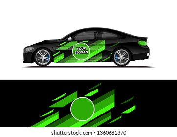 Car decal wrap design template vector illustration. Background abstract stripe racing sport graphic designs kit for race car, rally, vehicle, livery and adventure