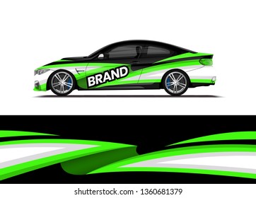 Car decal wrap design template vector illustration. Background abstract stripe racing sport graphic designs kit for race car, rally, vehicle, livery and adventure