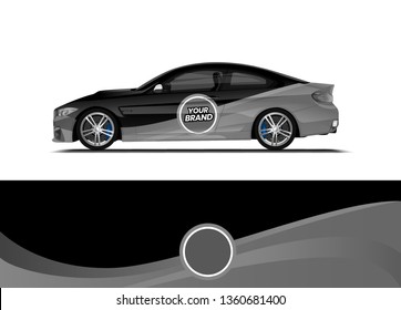 Car decal wrap design template vector illustration. Background abstract stripe racing sport graphic designs kit for race car, rally, vehicle, livery and adventure