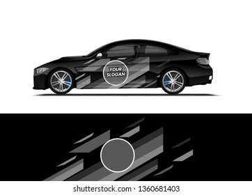 Car decal wrap design template vector illustration. Background abstract stripe racing sport graphic designs kit for race car, rally, vehicle, livery and adventure