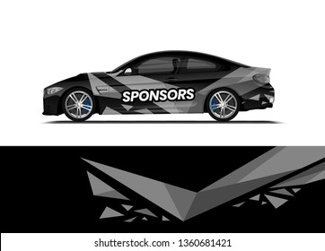 Car decal wrap design template vector illustration. Background abstract stripe racing sport graphic designs kit for race car, rally, vehicle, livery and adventure