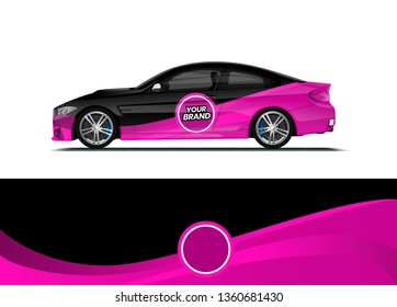 Car decal wrap design template vector illustration. Background abstract stripe racing sport graphic designs kit for race car, rally, vehicle, livery and adventure