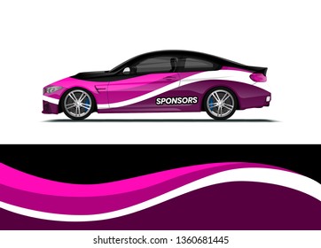 Car decal wrap design template vector illustration. Background abstract stripe racing sport graphic designs kit for race car, rally, vehicle, livery and adventure