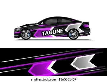 Car decal wrap design template vector illustration. Background abstract stripe racing sport graphic designs kit for race car, rally, vehicle, livery and adventure
