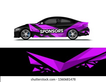 Car decal wrap design template vector illustration. Background abstract stripe racing sport graphic designs kit for race car, rally, vehicle, livery and adventure