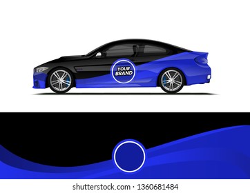 Car decal wrap design template vector illustration. Background abstract stripe racing sport graphic designs kit for race car, rally, vehicle, livery and adventure
