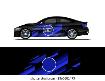 Car decal wrap design template vector illustration. Background abstract stripe racing sport graphic designs kit for race car, rally, vehicle, livery and adventure