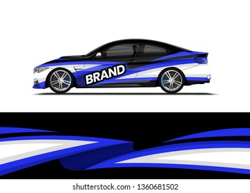 Car decal wrap design template vector illustration. Background abstract stripe racing sport graphic designs kit for race car, rally, vehicle, livery and adventure