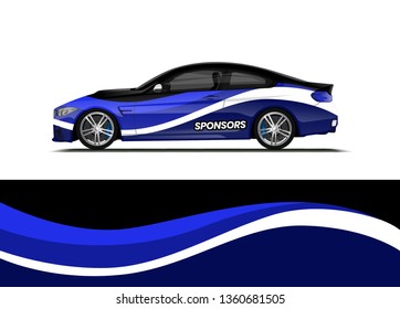 Car decal wrap design template vector illustration. Background abstract stripe racing sport graphic designs kit for race car, rally, vehicle, livery and adventure