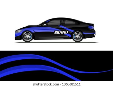 Car decal wrap design template vector illustration. Background abstract stripe racing sport graphic designs kit for race car, rally, vehicle, livery and adventure