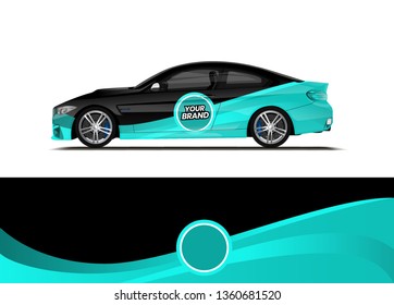 Car decal wrap design template vector illustration. Background abstract stripe racing sport graphic designs kit for race car, rally, vehicle, livery and adventure