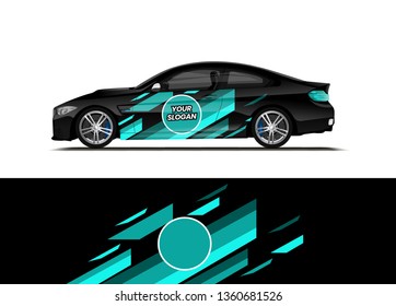 Car decal wrap design template vector illustration. Background abstract stripe racing sport graphic designs kit for race car, rally, vehicle, livery and adventure