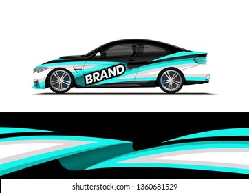 Car decal wrap design template vector illustration. Background abstract stripe racing sport graphic designs kit for race car, rally, vehicle, livery and adventure