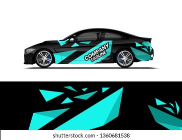 Car decal wrap design template vector illustration. Background abstract stripe racing sport graphic designs kit for race car, rally, vehicle, livery and adventure
