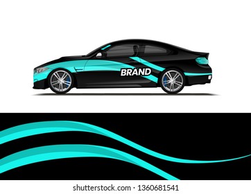 Car decal wrap design template vector illustration. Background abstract stripe racing sport graphic designs kit for race car, rally, vehicle, livery and adventure