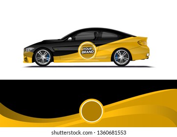 Car decal wrap design template vector illustration. Background abstract stripe racing sport graphic designs kit for race car, rally, vehicle, livery and adventure