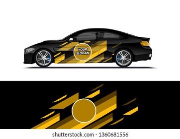 Car decal wrap design template vector illustration. Background abstract stripe racing sport graphic designs kit for race car, rally, vehicle, livery and adventure