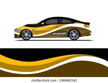 Car decal wrap design template vector illustration. Background abstract stripe racing sport graphic designs kit for race car, rally, vehicle, livery and adventure