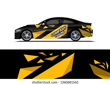 Car decal wrap design template vector illustration. Background abstract stripe racing sport graphic designs kit for race car, rally, vehicle, livery and adventure