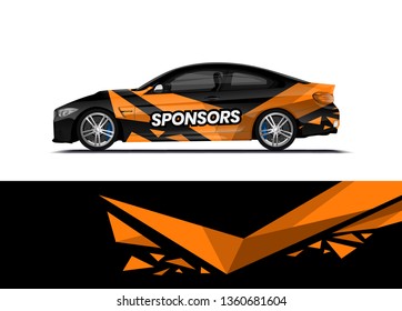 Car decal wrap design template vector illustration. Background abstract stripe racing sport graphic designs kit for race car, rally, vehicle, livery and adventure