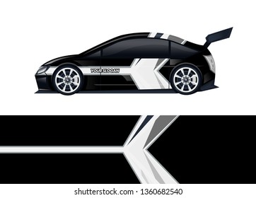 Car decal wrap design template vector illustration. Background abstract stripe racing sport graphic designs kit for race car, rally, vehicle, livery and adventure