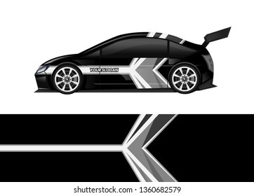 Car decal wrap design template vector illustration. Background abstract stripe racing sport graphic designs kit for race car, rally, vehicle, livery and adventure