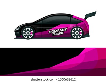 Car decal wrap design template vector illustration. Background abstract stripe racing sport graphic designs kit for race car, rally, vehicle, livery and adventure