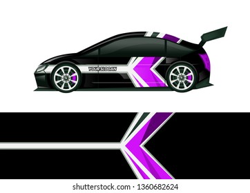 Car decal wrap design template vector illustration. Background abstract stripe racing sport graphic designs kit for race car, rally, vehicle, livery and adventure