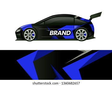 Car decal wrap design template vector illustration. Background abstract stripe racing sport graphic designs kit for race car, rally, vehicle, livery and adventure