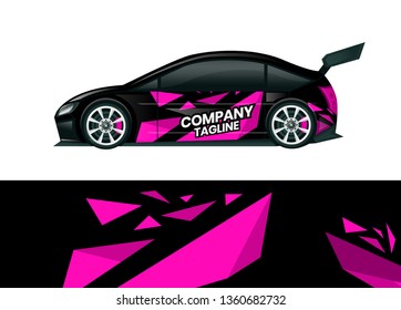 Car decal wrap design template vector illustration. Background abstract stripe racing sport graphic designs kit for race car, rally, vehicle, livery and adventure