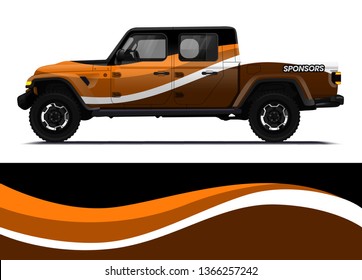 Car decal wrap design template vector illustration. Background abstract stripe racing sport graphic designs kit for race car, rally, vehicle, livery and adventure